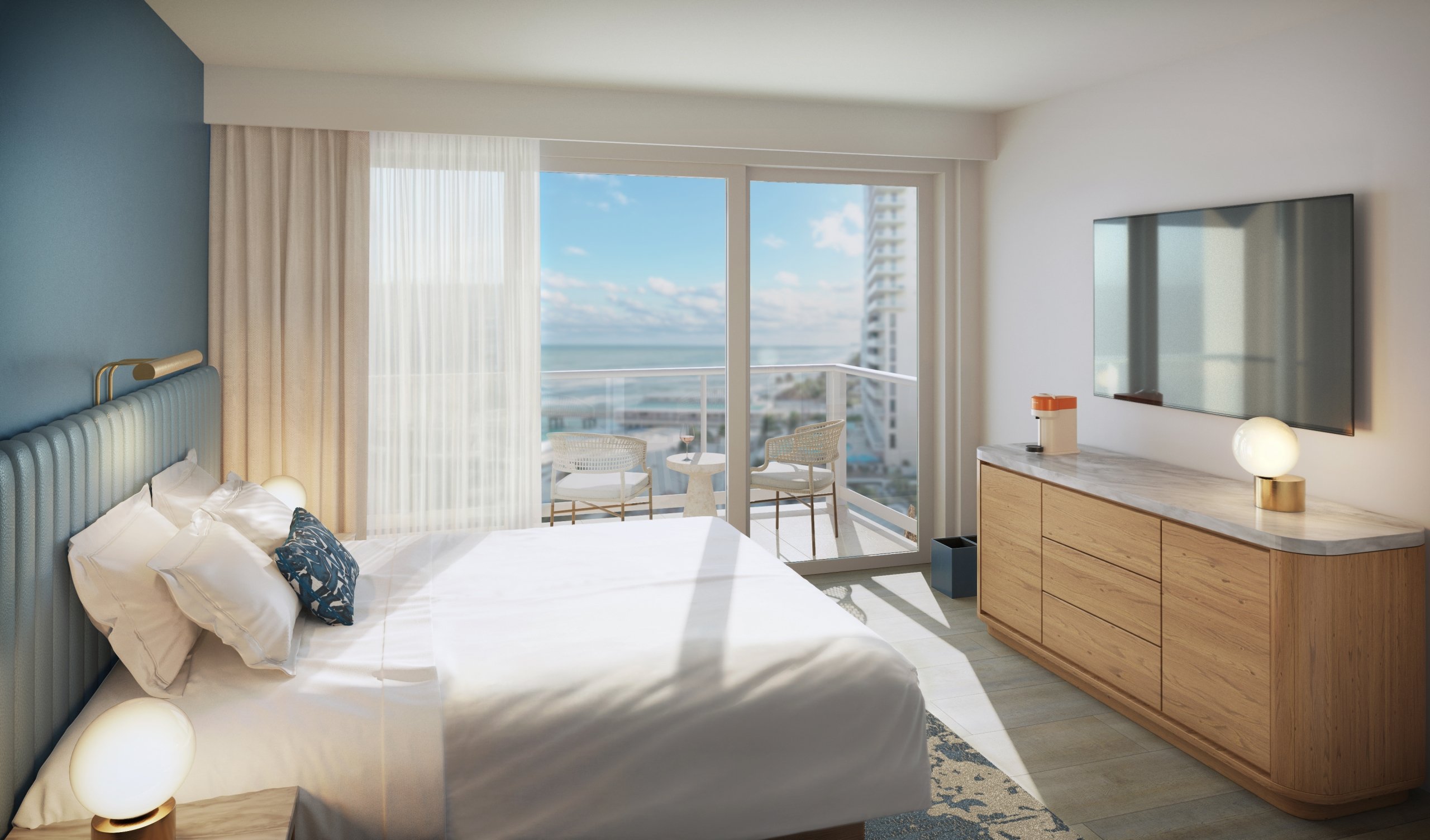 Ocean View King Room with Balcony at The Sunny