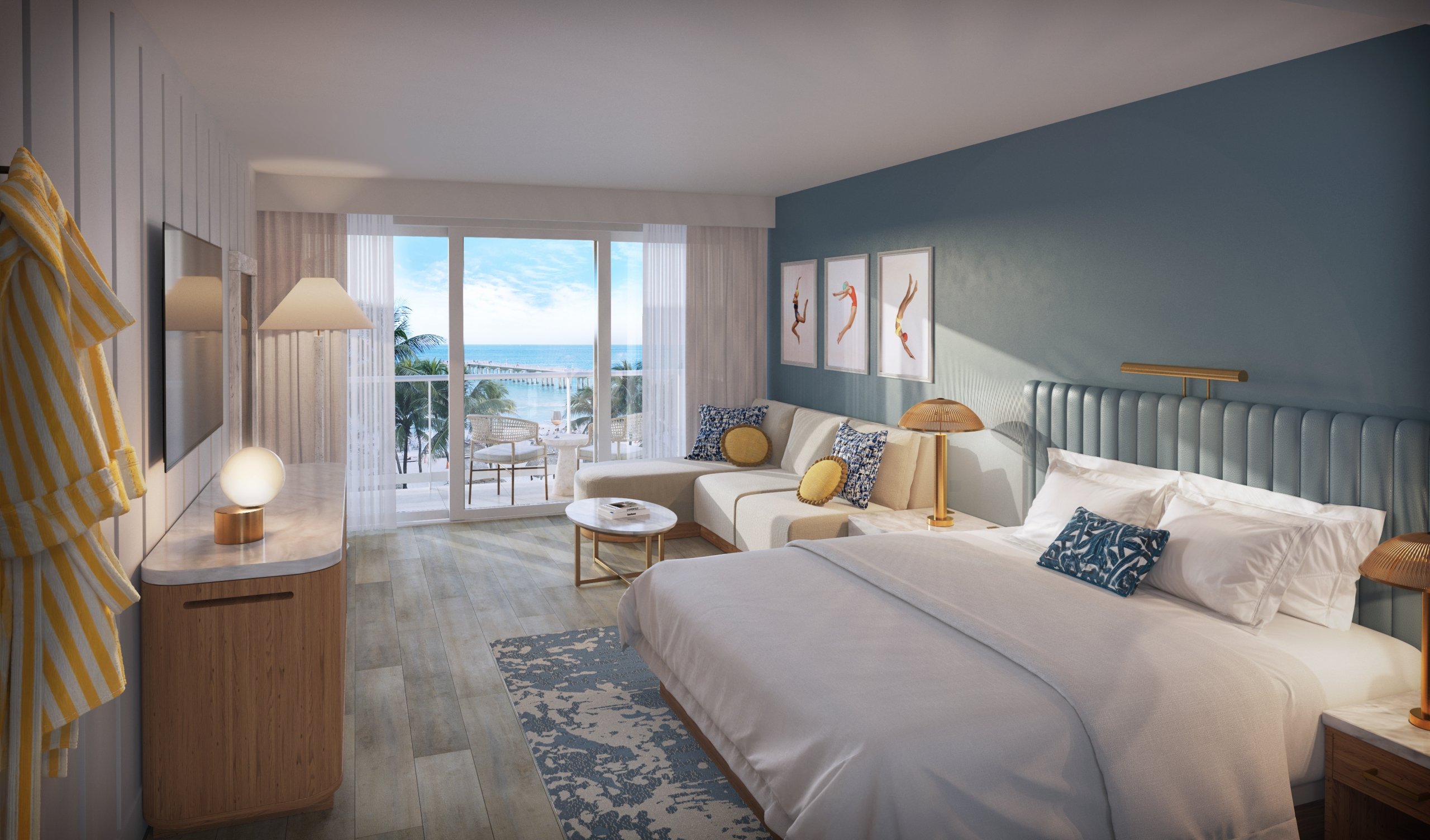 Oceanfront King Room with Balcony at The Sunny