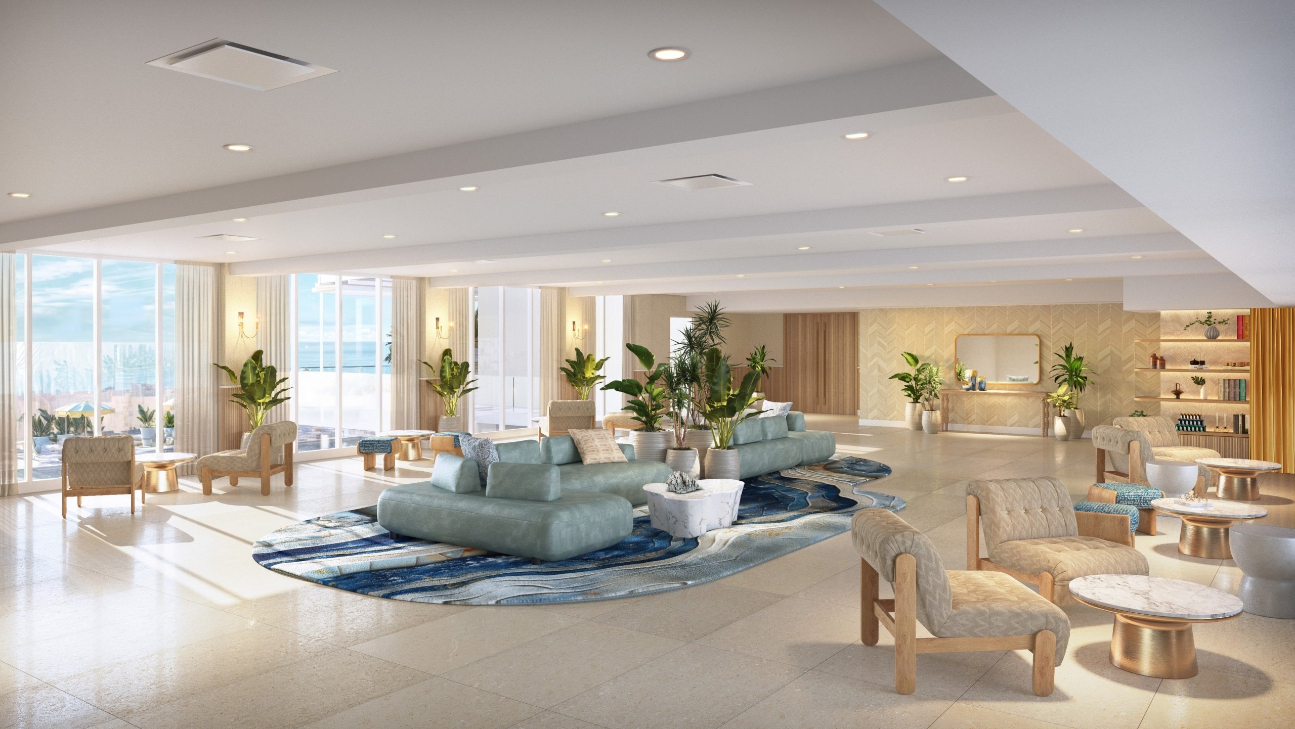A bright area with large windows from The Parlor at Sunny hotel