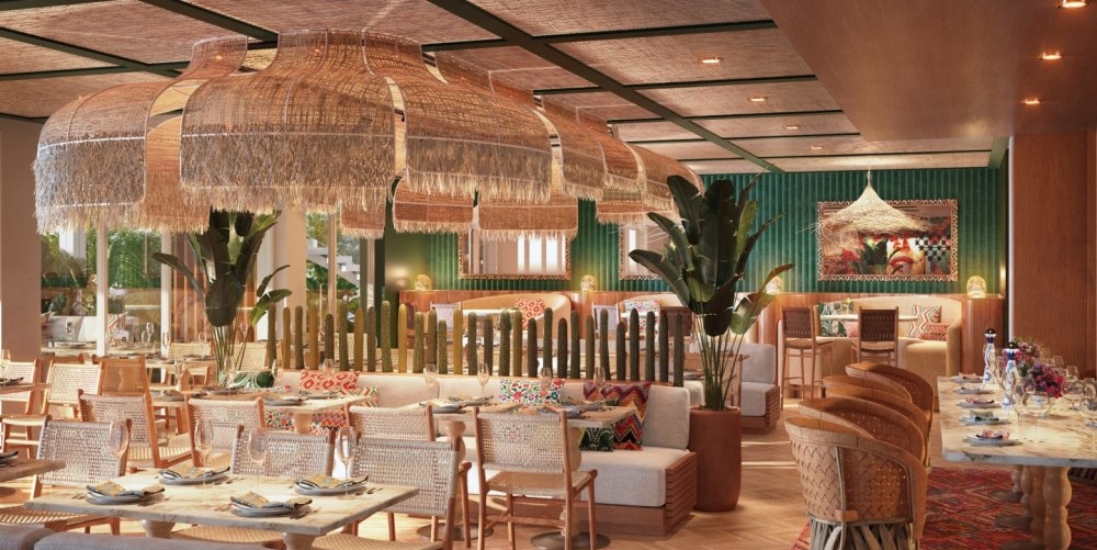 Seating arrangement in ¡VIVA! Mexican restaurant