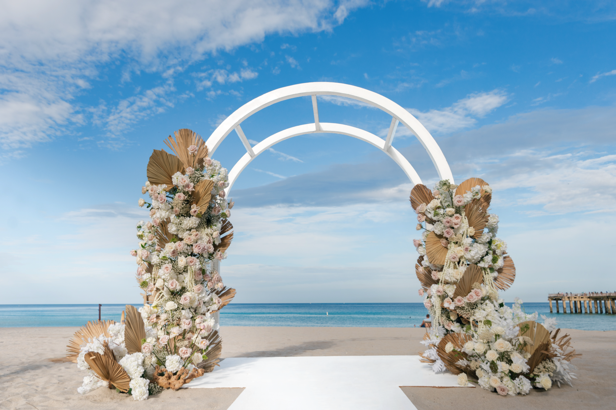 Wedding Arch on the beach at Palm Court