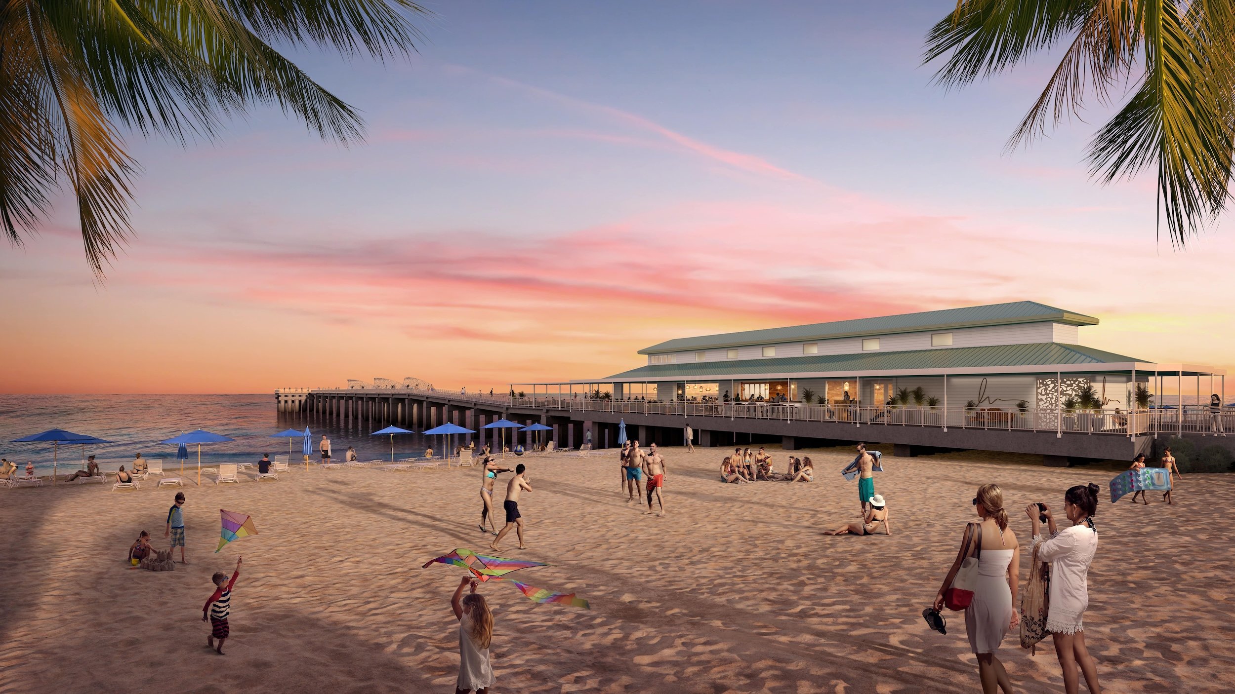 Sunny Isles Beach with Newport Pier