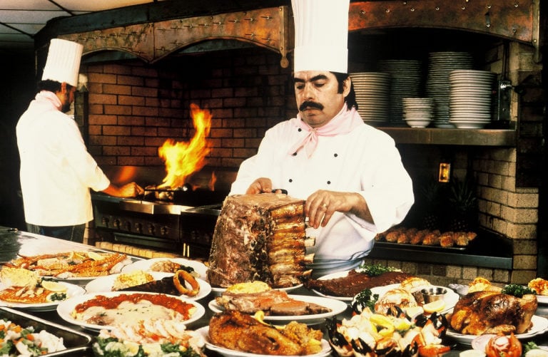 Chefs cooking gourmet dishes at Newport Pub