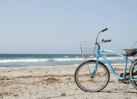 Blue Bicycle on sand