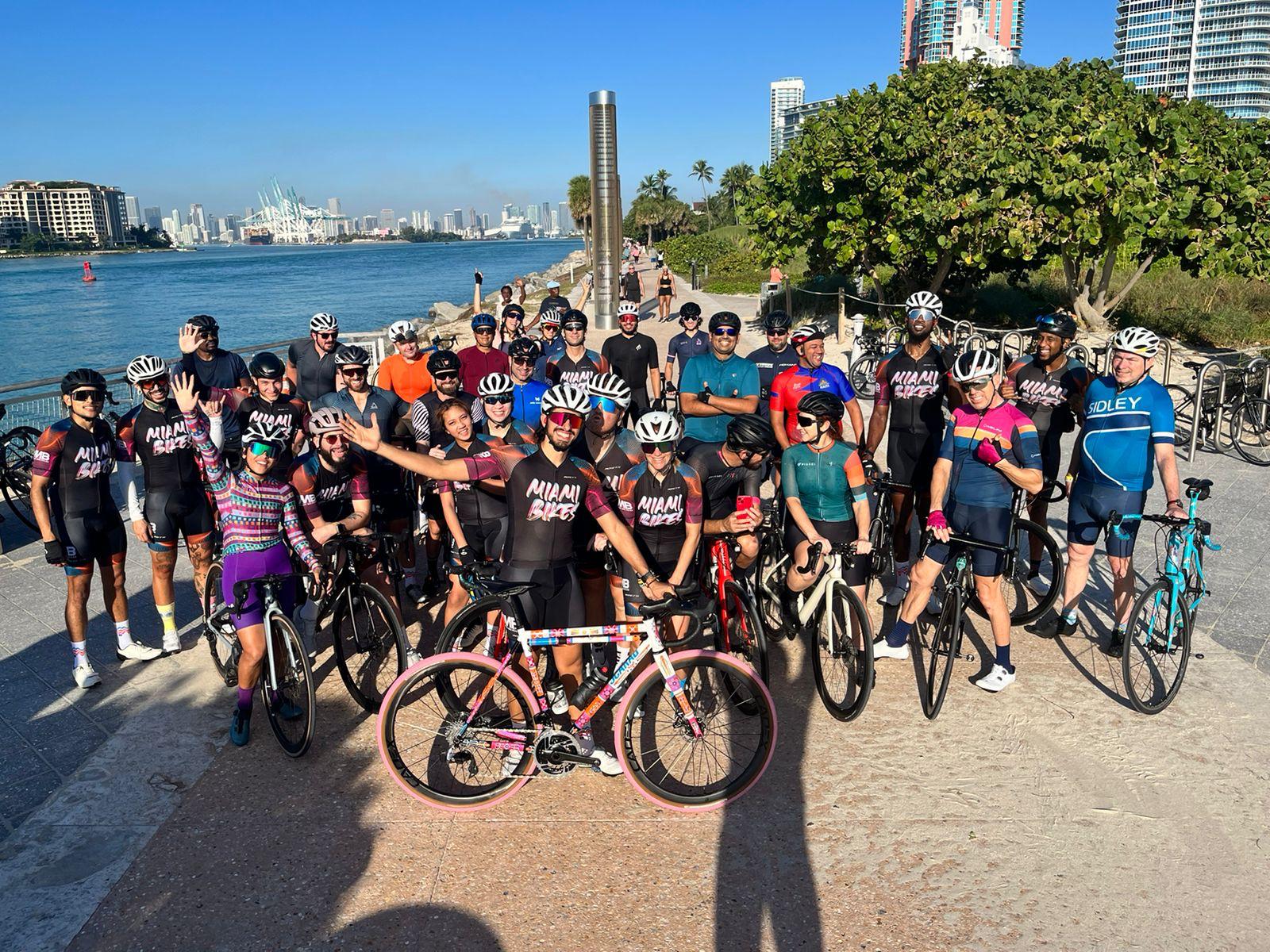 Miami Bikes social ride with the Sunny Athletics
