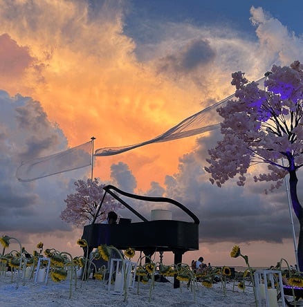 MindTravel Piano Concert on the beach behind The Sunny Hotel